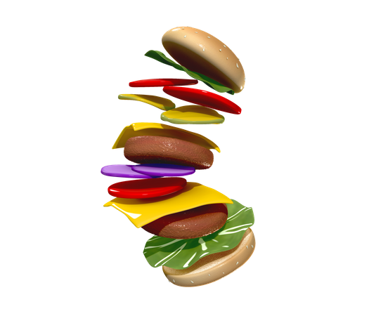 Burger  3D Illustration