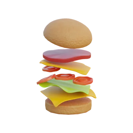 Burger  3D Illustration