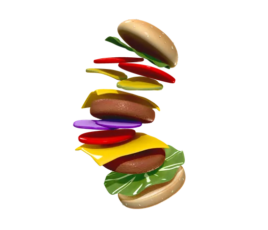 Burger  3D Illustration