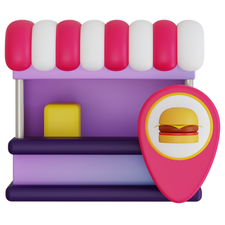 ハンバーガー配達店  3D Icon