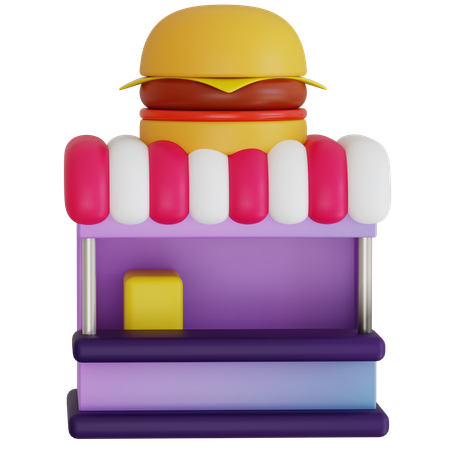 ハンバーガー配達店  3D Icon