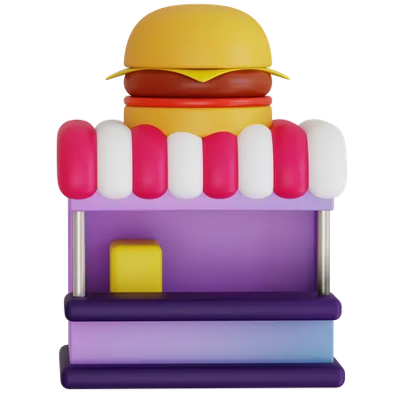 ハンバーガー配達店  3D Icon