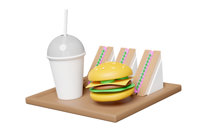 Burger-Mahlzeit  3D Icon