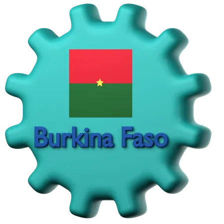 Burkina Faso flag  3D Icon