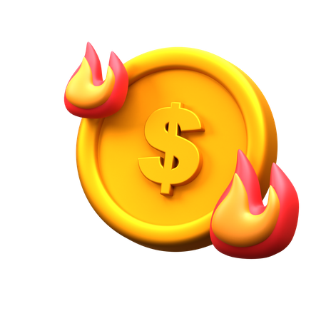 Burn Coin  3D Icon