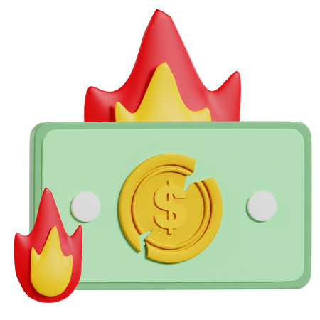 Burn Money  3D Icon