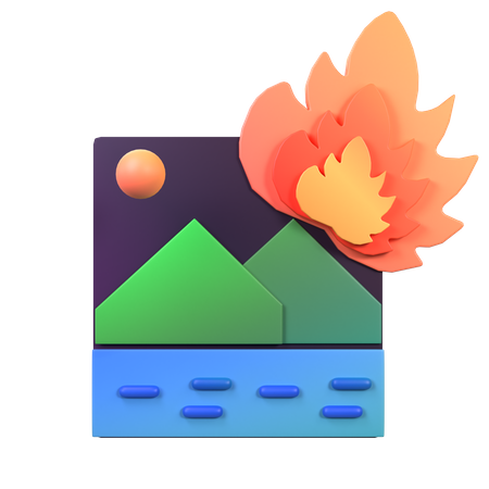 Burn Photo  3D Icon