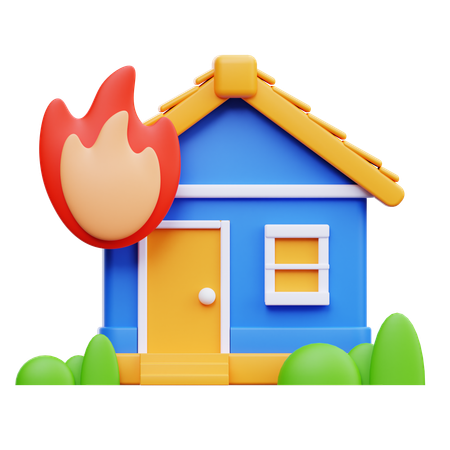 Burning House  3D Icon