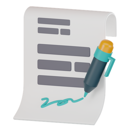 Business Contract  3D Icon