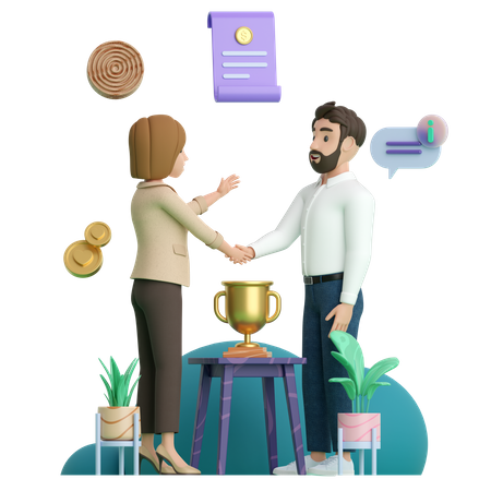 Business Deal  3D Illustration