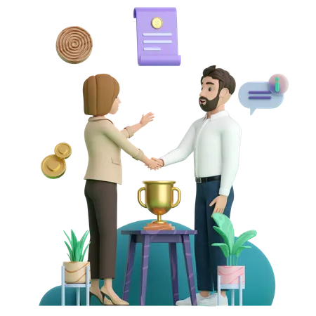 Business Deal  3D Illustration