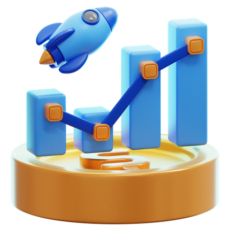 Business Launch 3D Illustration  3D Icon