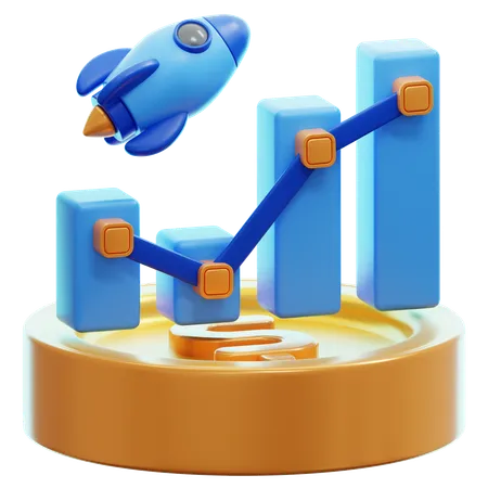 Business Launch 3D Illustration  3D Icon