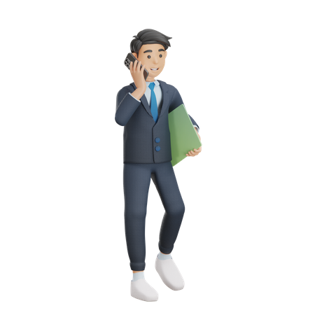 Business Man In a Call  3D Illustration