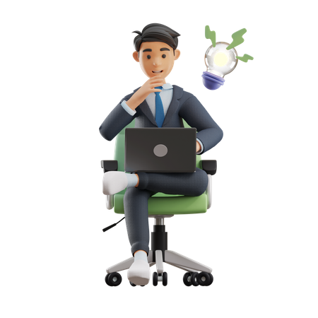 Business Man Thinking  3D Illustration