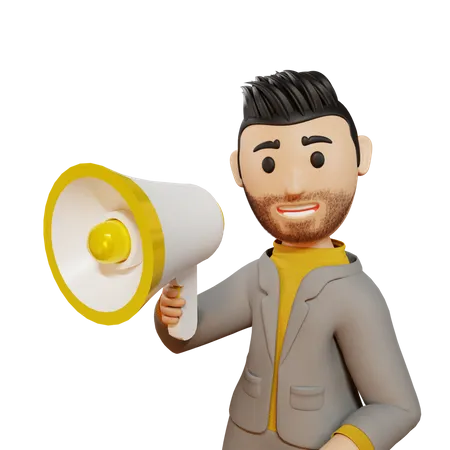 Business person advertising product  3D Illustration