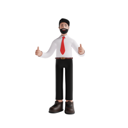 Business person showing Thumbs Up hand gesture  3D Illustration