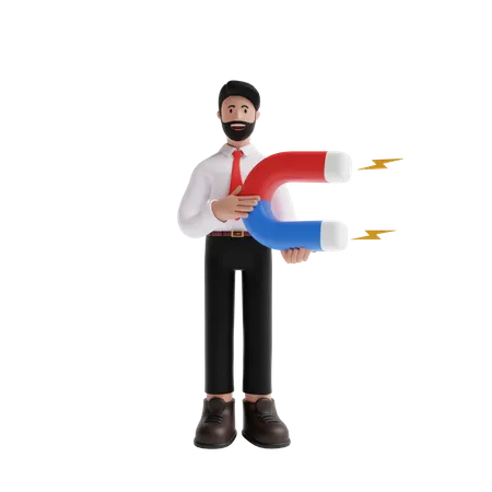 Business person working on customer based marketing  3D Illustration