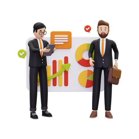 Business team working together  3D Illustration