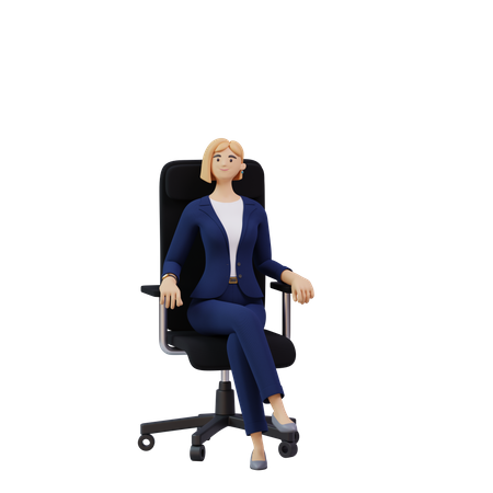 Business woman sitting in chair  3D Illustration