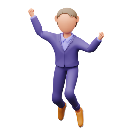 Businessman Celebrating Success  3D Illustration