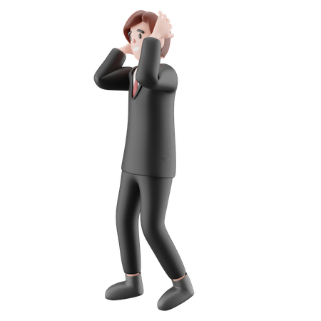 Businessman feeling worried  3D Illustration