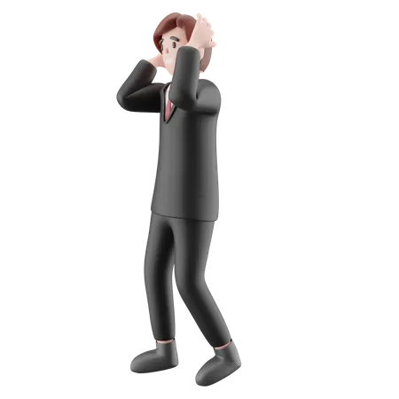 Businessman feeling worried  3D Illustration