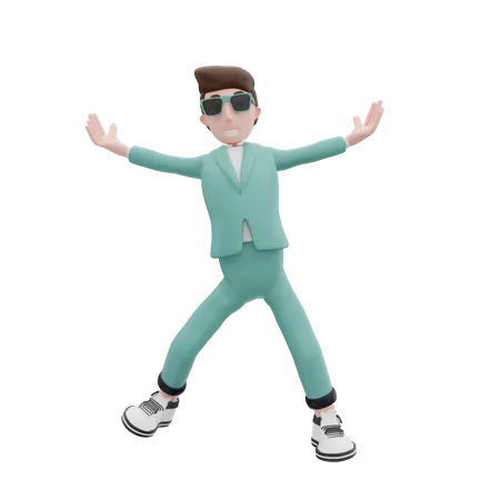 Businessman jumping out of joy  3D Illustration