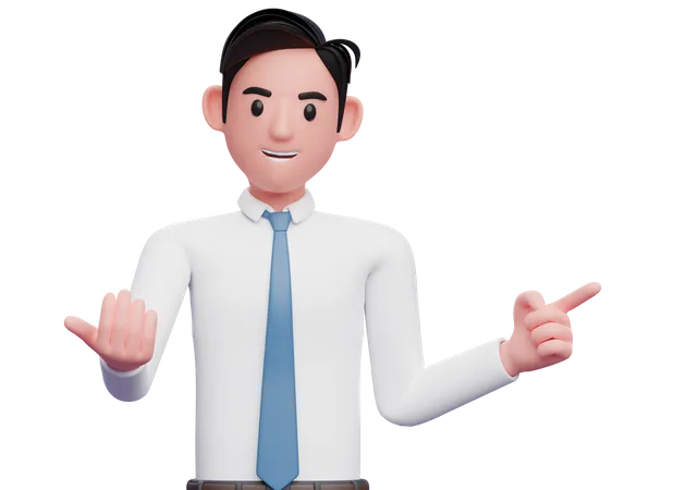 Businessman pointing and inviting to join  3D Illustration