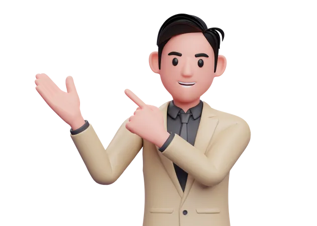 Businessman Pointing something  3D Illustration