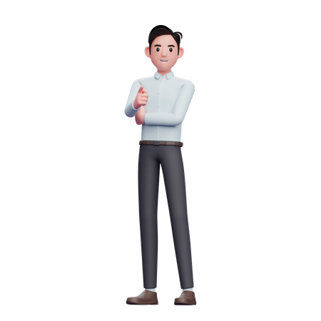 Businessman pointing at camera  3D Illustration