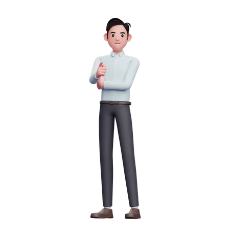 Businessman pointing at camera  3D Illustration