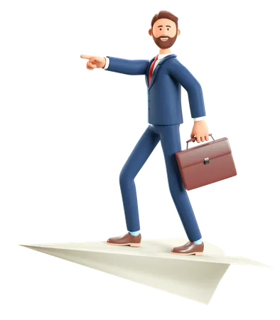 Businessman going to office  3D Illustration