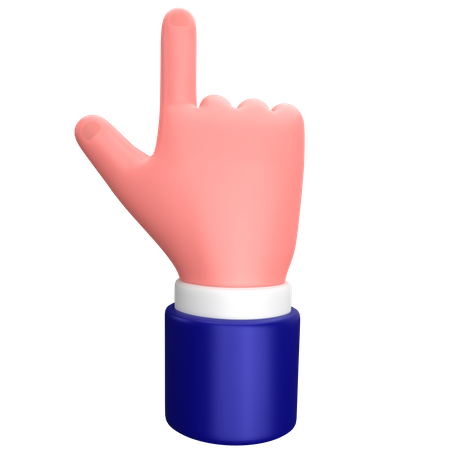 Businessman pointing hand gesture  3D Icon