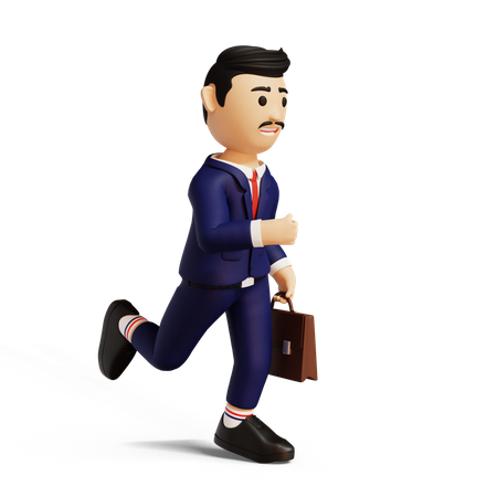 Businessman Running  3D Illustration