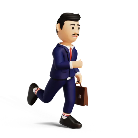 Businessman Running  3D Illustration