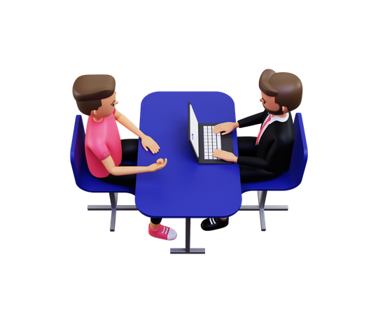 Businessman Taking Interview  3D Illustration