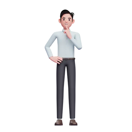 Businessman thinking pose  3D Illustration