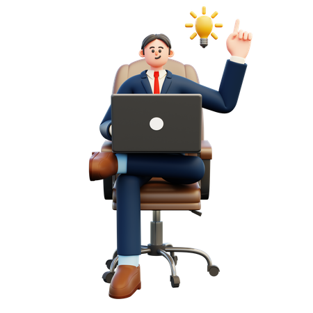 Businessman with business idea  3D Illustration