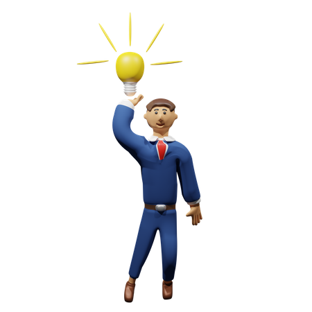 Businessman with idea  3D Illustration