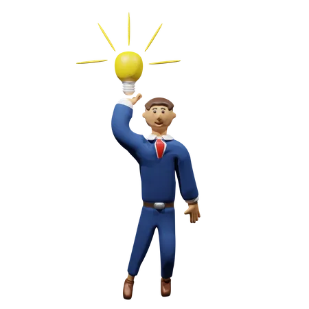 Businessman with idea  3D Illustration