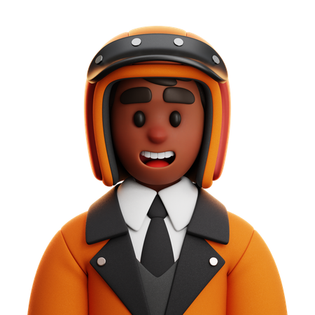 BUSINESSMAN WITH MOTORCYCLE HELMET  3D Icon