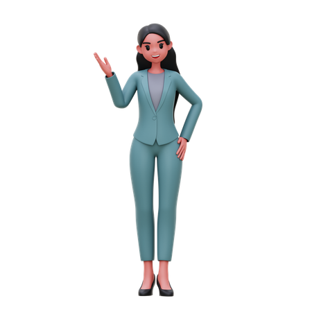 Businesswoman presenting  3D Illustration