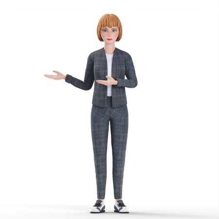 Businesswoman presenting something  3D Illustration