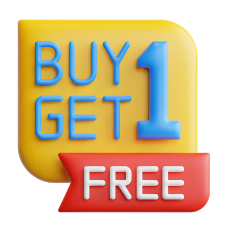 Buy 1 Get 1 Free  3D Icon