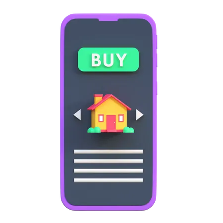 Buy House In Smartphone  3D Icon