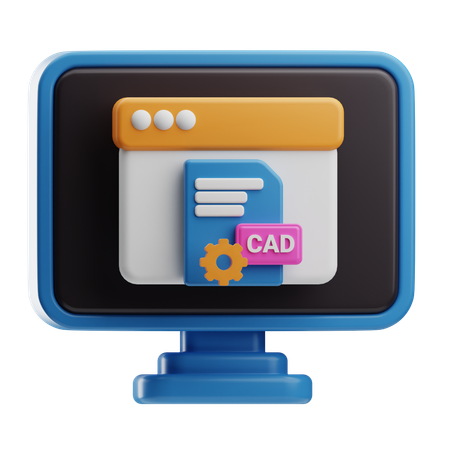 Cad Software  3D Icon