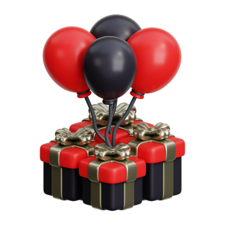 Cadeau et ballon  3D Icon