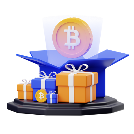 Cadeaux Bitcoin  3D Illustration