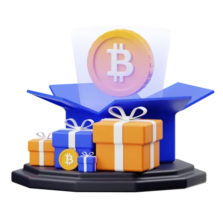 Cadeaux Bitcoin  3D Illustration